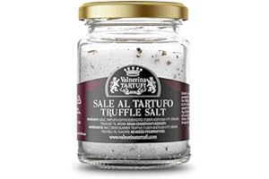 Valnerina Tartufi Sel De Truffe Noir D'été | sel gastronomique aromatisé pour tous les plats, en particulier la viande et le poisson | pot de 100 gr.