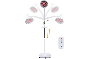 KinHall Infrarotlampe Infrarot-Wärmetherapielampe mit Bodenstativ Rotlichtlampe Wärmelampe Einstellbare Temperatur 275W Muskelschmerzen Kältelinderung