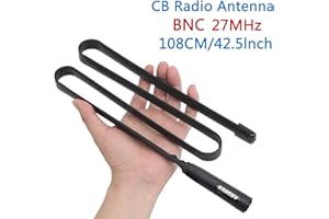 ABBREE Antenne tactique 27 Mhz 107 cm pour radio portative/portable CB avec connecteur BNC compatible avec radio CB Cobra Midland Uniden Anytone