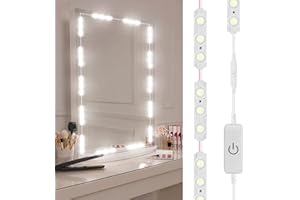 Viugreum Luces LED de Espejo,Luces de camerino,DIY Lámpara para Espejo de maquillaje, Luces Modulos Para espejo,armario,estantería,tocador,60 Bombillas LED [Clase de eficiencia energética A+]
