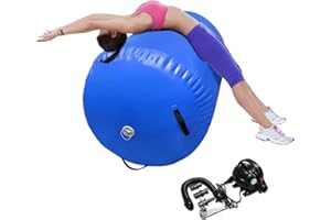 HOMESUN Air Rolle Turnen Aufblasbare Gymnastik Training Zylinder Tumbling Rolle Air Barrel Yoga Roll mit Pumpe(Blau,120x90cm)