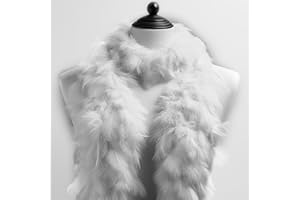 Kopper-24 Federboa Feder-Schal, ca. 180 cm Länge Hergestellt aus echten gefärbten Federn - Perfektes Kostüm-Accessoire, Charleston, 20er Jahre, Flapper, Karneval, Mottoparty, Basteln, Deko (Weiß)