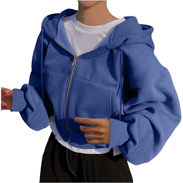 Sweatjacke Damen Fashion Y2K Zip Up Hoodie Jacke Harajuku Hip-Hop Sweatshirt Aesthetic Clothes Vintage Los Angeles Pullover Kapuzenjacke Übergangsjacke Oversized Hoody Mit Kapuze 90s E-Girl Tops
