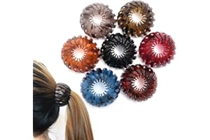 Tiardey 7 Stück Vogelnest-Haarspangen, einfacher Pferdeschwanzhalter, erweiterbare große Haarspangen für Frauen und Mädchen