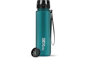 720°DGREE Borraccia 1Litro “uberBottle“ +Setaccio, crystalClear - Senza-BPA, Prova Perdite - Bottiglia, Borracce d'Acqua Sportiva per Palestra, Ciclismo, Gym, All'aperto, Escursioni, Viaggio, Lavoro