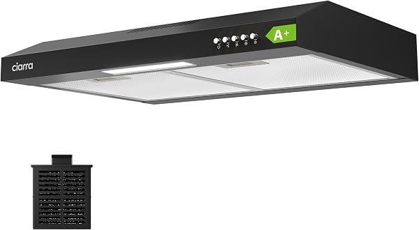 CIARRA ASB6903D 60cm Visor Cooker Hood Undercabinet Hoods Wall Mounted Kitchen Extractor Fan 600mm Top Vented Range Hood - 1