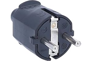 as - Schwabe 62222 PVC Wtyki/Złączki z Podwójnym Systemem Styku Bezpieczeństwa Do Użytku Wewnątrz Pomieszczeń, 230 V/16 A, Czarny