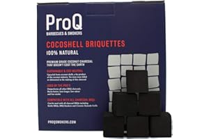 ProQ Coconut Shell Briquettes 10 KG - Premium Eco-friendly Coconut Charcoal for BBQs - 100% Natural Cocoshell Charcoal