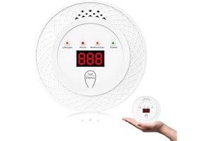 starfa lab Carbon Monoxide Detector, Battery Operated Carbon Monoxide Alarm, CO Alarm with LCD Digital Display, CO Detector Monitor with Test Button for Home Safety, AA Battery Powered