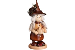 ‎DWU DWU Original Erzgebirgischer Räuchermann® Wichtelfrau mit Kochtopf Natur - inkl. Original Crottendorfer Räucherkerzen #877