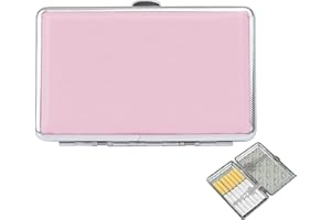 DWE Cigarette Case, Pink Leather Silm Cigarette Box for Women Ladies (Pink)
