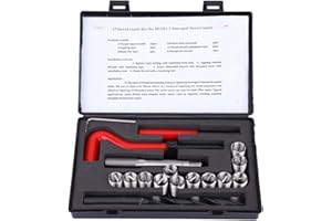 YUECOOM Kit d'outils de réparation de filetage 17 pièces M12x1.5, kit d'accessoires de réparation hélicoïdal femelle pour inserts filetés