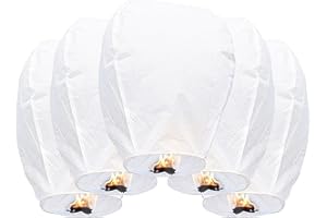 OYAYUBI Chinese Sky Lanterns to Release, Upgraded Quality Memorial Fire Resistant Paper Lantern, ECO Friendly Flying Lanterns in Memory for Parties Supplies and Festivals, White