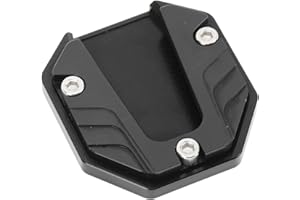 AOUTECEN Motorcycle Side Stand Plate Pad,High Strength Wear Resistant Kickstand Pad Extender Universal Sturdy Anodic Oxidation Coloring Stable for Soft Surface(Black)