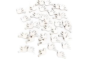 Logbuch-Verlag 35 Palomas de Madera Natural pequeñas 3,5 cm para decoración y Manualidades - decoración Mesa Dulce comunión niña - Palomas Decorativas comunión