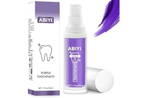 ABIYI Purple Teeth Dentifrice blanchissant, dentifrice blanchissant, enlève les taches dentaires, violet pour le blanchiment des dents, un soin doux des ge