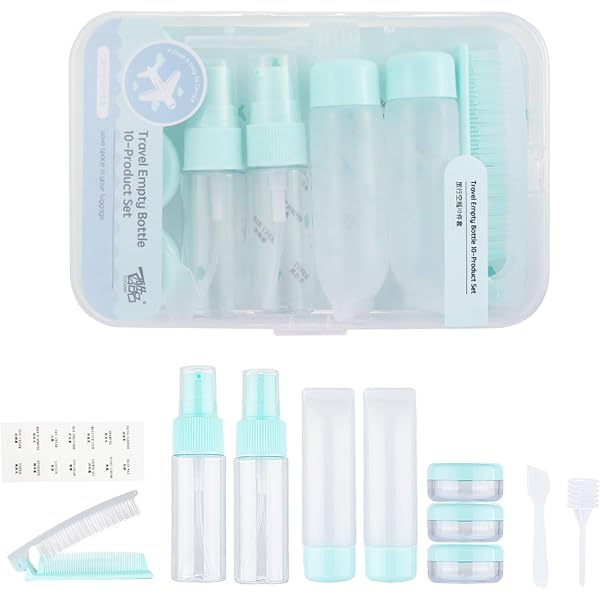 Kit 6 Flacons Voyage 50ml Transparents - Bouteilles Plastique PET Avec Entonnoir Et étiquettes | XWCHASA