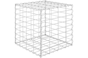 vidaXL Lit Surélevé Cube à Gabion Jardinière Surélevée de Fleurs Plantes Panier à Pierres Jardin Terrasse Extérieur Fil d'acier 40x40x40 cm