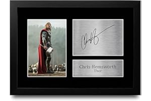 HWC Trading Chris Hemsworth A4 Gerahmte Signiert Gedruckt Autogramme Bild Druck-Fotoanzeige Geschenk Für Thor The Avengers Filmfans