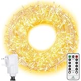 Ollny Outdoor Fairy Lights 100m 800 LED Warm White Lights Plug in Garden Lights Mains Powered Outside Lights Waterproof with 