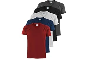 ALPIDEX T-Shirts Hommes col v Lot de 5 - Taille S M L XL XXL 3XL 4XL 5XL