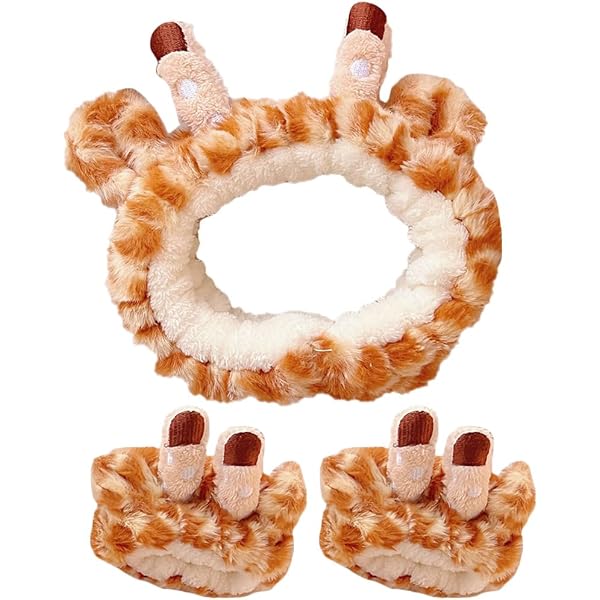 Wasch-Stirnband Mit Giraffen-Ohren – Weiches Fleece, Dehnbar, Für Make-up & Gesichtspflege