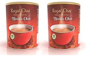 ROYAL CHAI Royal Tea Masala Chai Sweetened Tub 400g (Pack of 2) – Premium Instant Masala Indian Tea