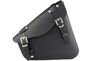 IGUANA CUSTOM - Sacoche en cuir droite basculant avec fermetures rapides et attache pour cadenas modèle Danville - Fabriquée à la main en Espagne en véritable cuir