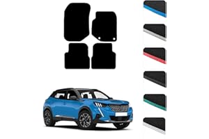 GCM - Car Floor Mats for Peugeot 2008 (Non Electric) 2020 To Present Full Coverage Floor Protection - Anti Slip & Fit Car Mat with Clips Easy to Clean Car Carpet for All-Weather- Blue Edging, Carpet