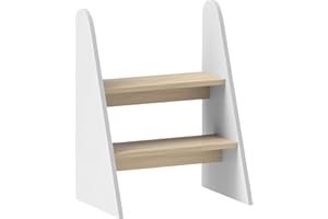 AIYAPLAY Taburete para Niños de 2 Peldaños Torre de Aprendizaje Escalera para Niños de +3 Años para Baño Cocina Librería Dormitorio Blanco