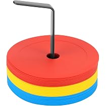 Lot De 24 Cônes D'entraînement 6 Couleurs – Avec Sac De Transport, Hauteur 23 Cm, Pour Foot, Agility, Animaux