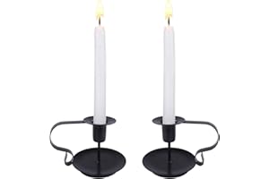MaoXinTek Candelabros de Hierro Negro Retro con Asa, 2pcs Candelabro Decorativos Vintage para Mesa y Centros de Mesa en el día de San Valentín, Navidad, Halloween, Decoración de Bodas y Cenas