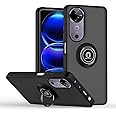 SEAHAI Case for Vivo V40 5G / Vivo V40 Pro 5G, Ultra Thin Hard Translucent PC Matte Back Soft TPU Silicone Dual Layer Hybrid Shockproof Cover, with Ring Holder Kickstand, Black