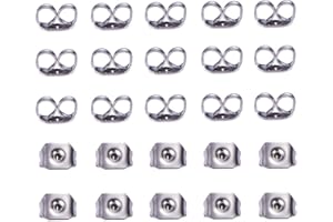 HQ-CLOUD Lot de 100 Fermoirs de Boucles d'Oreilles,Embout Poussoirs A Clou d'Oreilles - argenté