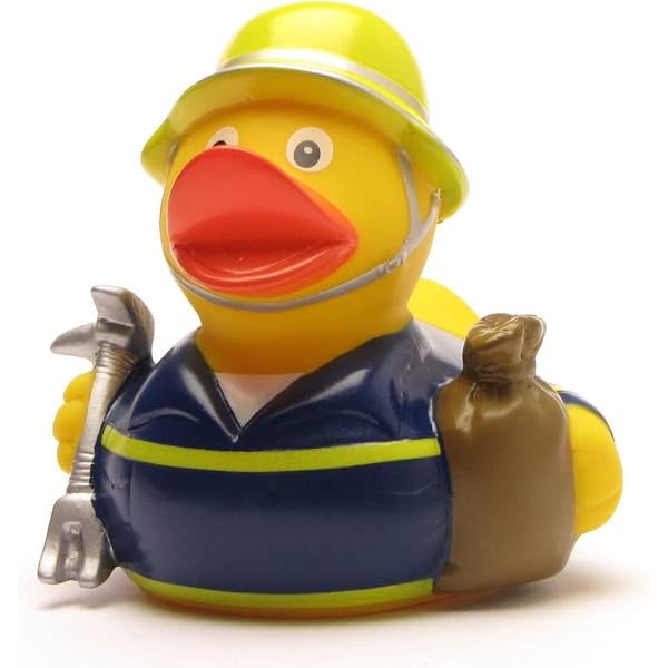 Duckshop Badeente THW – 8 Cm Mit Quietschfunktion & Schlüsselanhänger – Geschenk Für Helfer & Ehrenamt