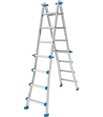 Scala Multiuso Gierre 'Peppina' - Doppia, 5+5 Pioli, Altezza Max Lavoro 5,70 M, Portata 100 Kg, Conforme EN131, Garanzia 3 Anni