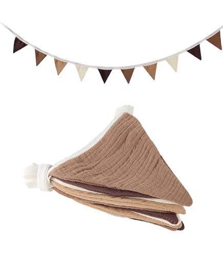 Bannière Triangulaire Coton 2,6 M Double Face – Guirlande Fanions Réutilisable Décoration Chambre Enfant, Fête & Baby Shower