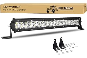 SKYWORLD Barra Led 4x4, 15 pulgadas 38 cm 108W delgado barra de luz led 12V 24V 6000K IP67 Impermeable focos led para coche off roa tractor Camion ATV UTV SUV Todoterreno, faros de trabajo