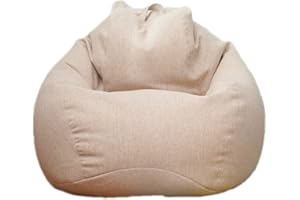 Highdi Pouf Poltrona Sacco Bambini & Adulti Bean Bag Fodera per Sacco di Fagioli per Decorazione della Soggiorno Camera Giardino Salotto Balcone, Senza Ripieno (Beige,100x120cm)