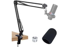 SUNMON przeznaczony do HyperX DuoCast ramię wysięgnika, stojak mikrofonowy z ramieniem mikrofonowym, kompatybilny z HyperX DuoCast, czarny, nowoczesny styl, stal stopowa