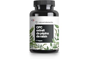 NATURAL ELEMENTS OPC extrait de pépins de raisin – 240 gélules hautement dosées pour 8 mois – OPC testé en laboratoire issu de raisins français – végane, fabriqué en Allemagne