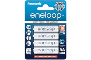 Panasonic Eneloop Batterie Stilo AA Ricaricabili, 1900mAh, 4 pezzi, Argento FBA_BK-3MCCE/4BE