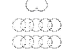 Lamkrtlp 10 Pcs Anneaux de Reliure Livre en Métal 20mm Feuilles Mobiles Anneaux Classeur, Carte Anneau Binder Anneaux Porte Clés pour l'école(20 mm)