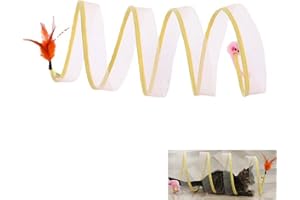 lohill Katzenspielzeug Tunnel, Faltbarer Katzentunnel, Katzentunnel Spielzeug, S Katzen Tunnel Spielzeug, mit Federspielzeug und Mäuse Spielzeug, für Katzen, Kaninchen, Welpen und Kleintiere