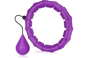 ZealBea Focus Smart Hula Hoop Fitness with Ball Ring Hoops Weighted Circle 24 Detachable 360 Degree Auto-Spinning Gymnastics Adult (violets), XL