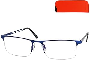 Mini Brille Gogle do czytania ze stopniowanymi półramkami z prostokątnymi soczewkami, ramka ze stali nierdzewnej, okulary do czytania dla mężczyzn i kobiet