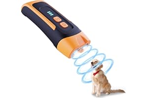 QUEATH Antiladridos para Perros 2025, Ajustable frecuencia antiaboiement pour Chien para Perros Grandes, medianos pequeños, Perros, ultrasonidos antiladridos con luz LED, portátil ultrasónico para Perros