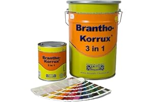 Brantho Korrux 3in1 Rostschutzfarbe - Primer, Rostschutz und Lack RAL 9005 - tiefschwarz / 750ml