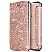 Produktbild Hülle iPhone 7,Schutzhülle iPhone 8,SaKuLa [Ultra Slim] PU Leder Hülle für iPhone 7/8,Bling Glitzer Kristall Glitter mit Clear Soft TPU Back Cover Anhänger Stoßdämpfend TPU Silikon Schutz Handy Hülle Tasche Silikon Crystal Sparkle Bling PU Leather Folio Flip Case Card Slot Etui Bumper für iPhone 7/8-Roségold
