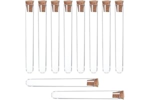 UENXRXE 10 Stück 12 * 75mm Reagenzgläser,Reagenzglas Mit Korken,Reagenzgläser Klein Reagenzgläser Für Blumen Reagenzgläser Mit Korken,Gastgeschenke Reagenzgläser Kunststoff